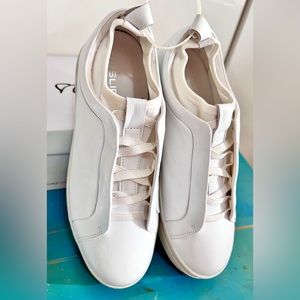 New + Box ~J Slides ~WHITE Leather Platform Sneakers ~Margiela~ orig $168~Sz 7.5